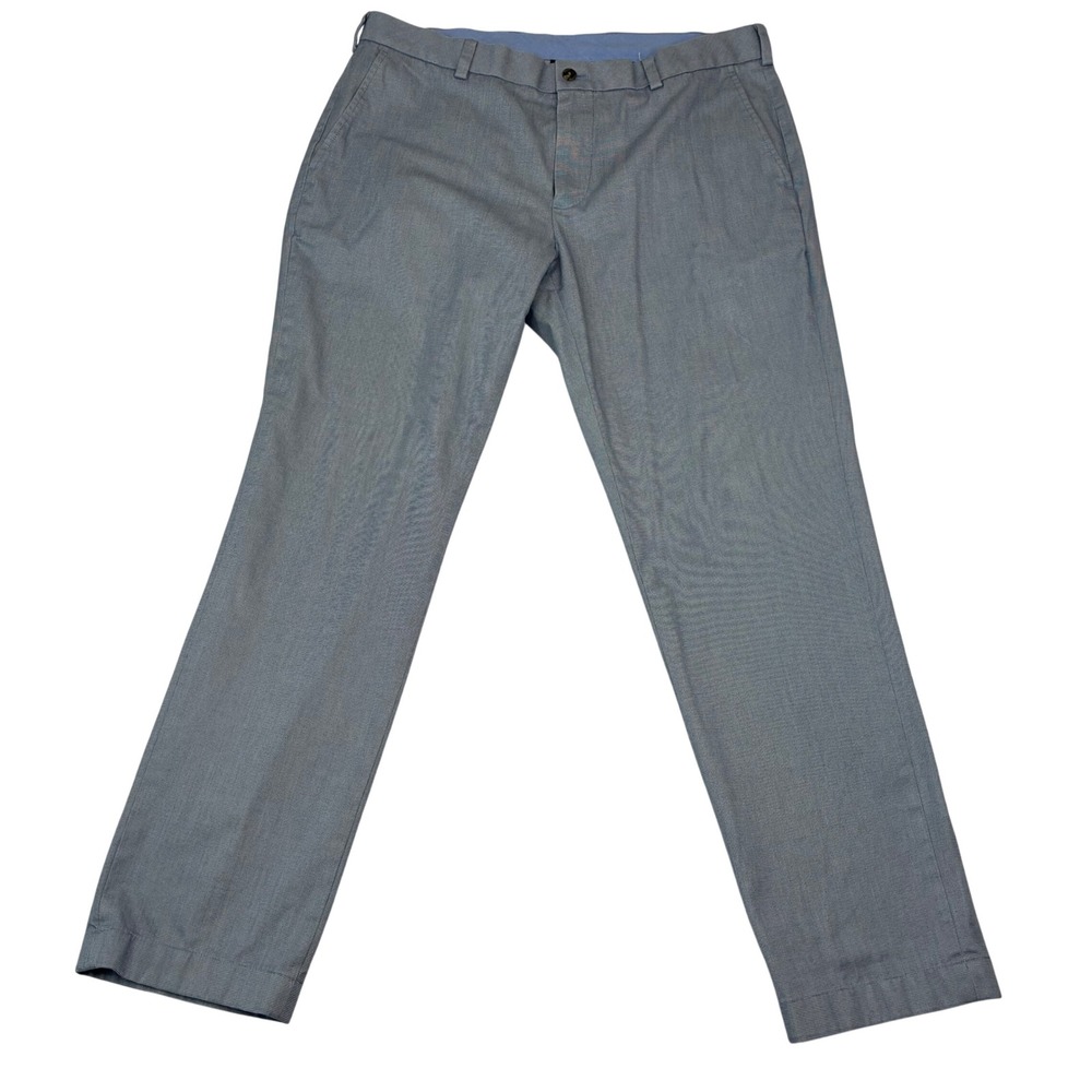 Brooks Brothers Milano Pants Mens 36x30‎ Blue Grey Supima Cotton Stretch Chino - Picture 3 of 10